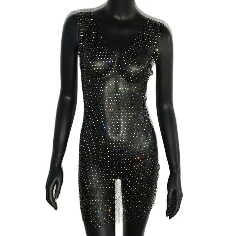 Robe filet strass