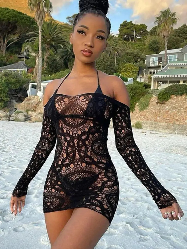 Robe de plage noir