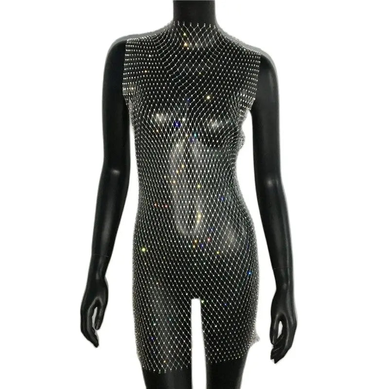 Robe filet strass